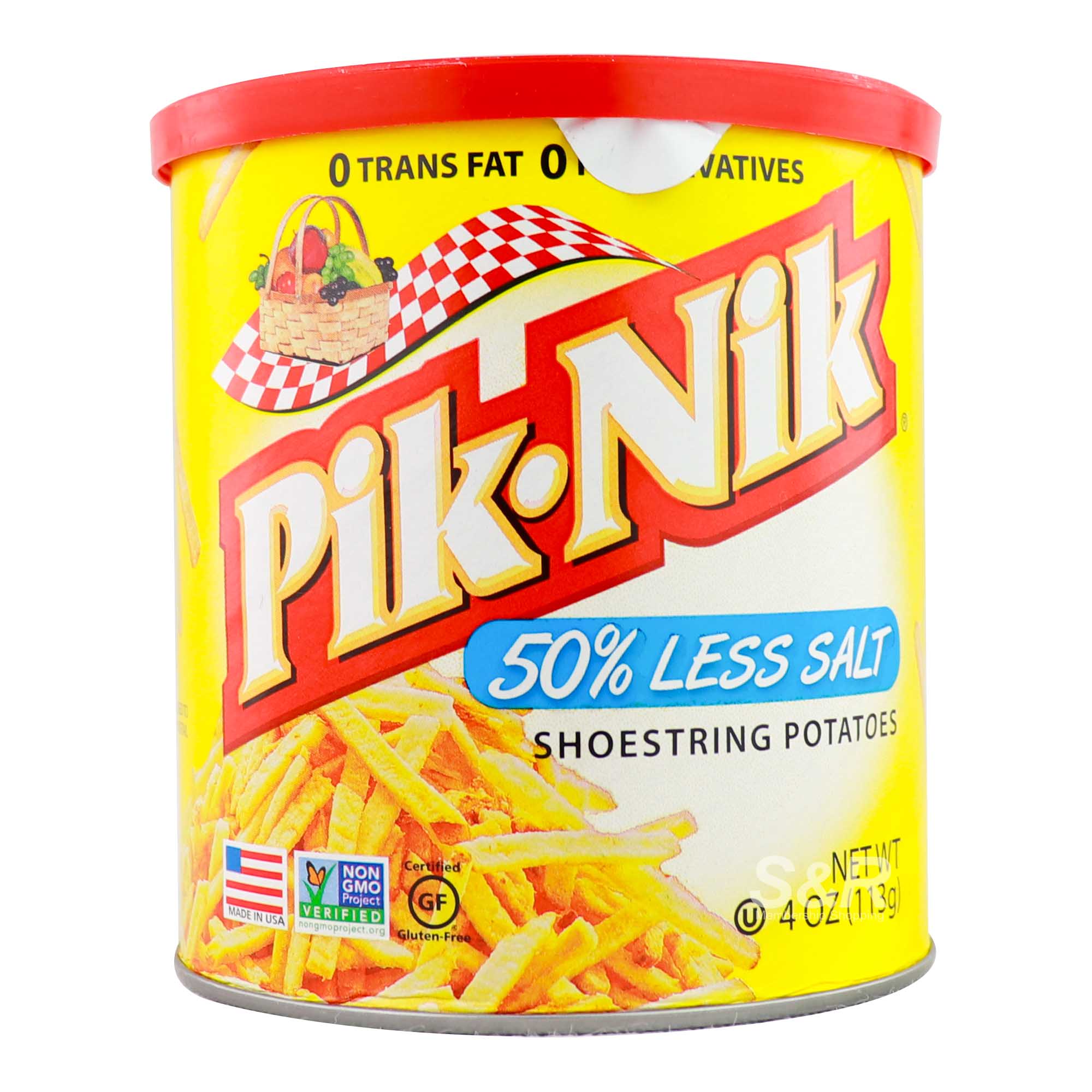 Pik-Nik 50% Less Salt Shoestring Potatoes 113g